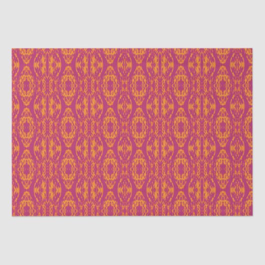 Lebhafte Lila Orange Ethnic Mosaic Geometric Seidenpapier (Vorderseite)