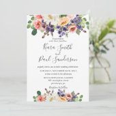 Lebhafte Lila Orangenpfirsichblüte Einladung (Stehend Vorderseite)