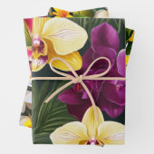 Lebhafte, lila Orchideen Geschenkpapier Set (Beispiel)