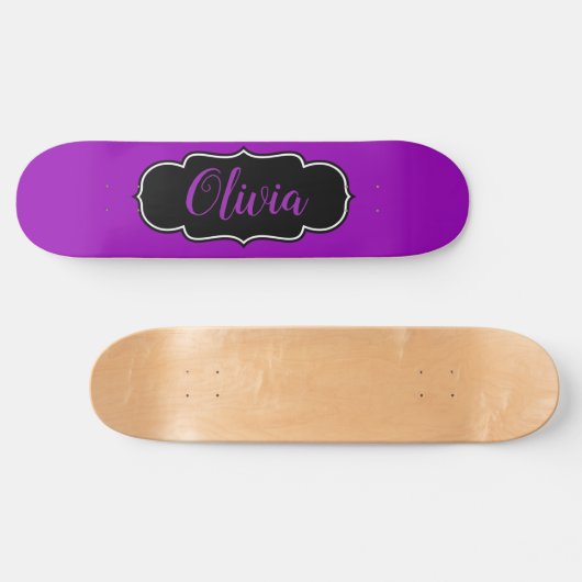 Lebhafte, Lila Personalisierte Mädchen Skateboard (Horizontal)