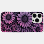 Lebhafte Lila Pink Daisy Floral Illustration Case-Mate iPhone Hülle (Rückseite (Horizontal))