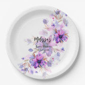 Lebhafte lila-rosa-Lava-Blume Pappteller (Vorderseite)