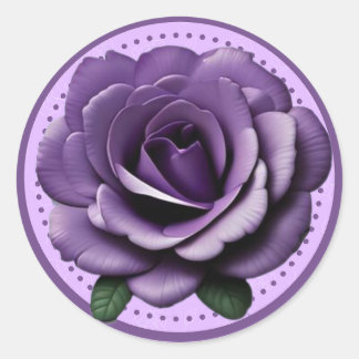 Lebhafte Lila Rose - Elegantes Blumendesign Runder Aufkleber