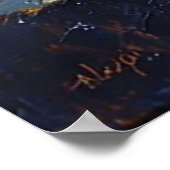 Lebhafte Lila Rose mit Ölgemälde Poster (Ecke)