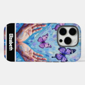 Lebhafte Lila Schmetterlinge mit ausgestreckten Hä Case-Mate iPhone Hülle (Rückseite (Horizontal))