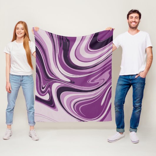 Lebhafte Lila Swirl Abstrakte Kunst Fleecedecke (Beispiel)