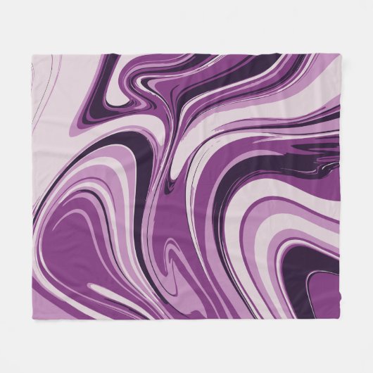 Lebhafte Lila Swirl Abstrakte Kunst Fleecedecke (Vorderseite (Horizontal))