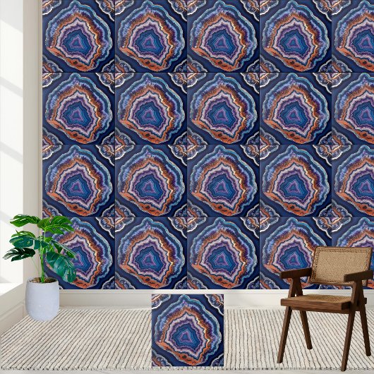 Lebhafte Lila und blaue Agate Geode Tile Fliese