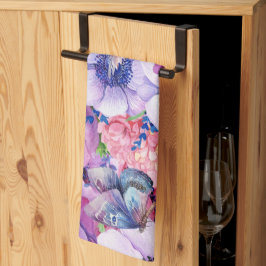 Lebhafte lila und rosa Blume Geschirrtuch