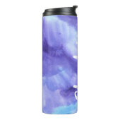 Lebhafte Lila Wasserfarbe Personalisiert mit Name Thermosbecher (Nach links gedreht)