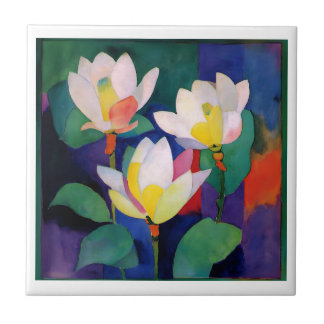 Lebhafte Lotus Blume - Moderne Wasserfarbenwelt Ku Fliese