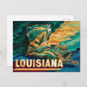 Lebhafte Louisiana Karte (Vorne/Hinten)