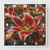 Lebhafte Lügen im Garten der Dämmerung Quadratische Wanduhr (Vorderseite)