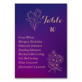 Lebhafte Magenta Lila Wedding Party Tischnummer (Vorderseite)