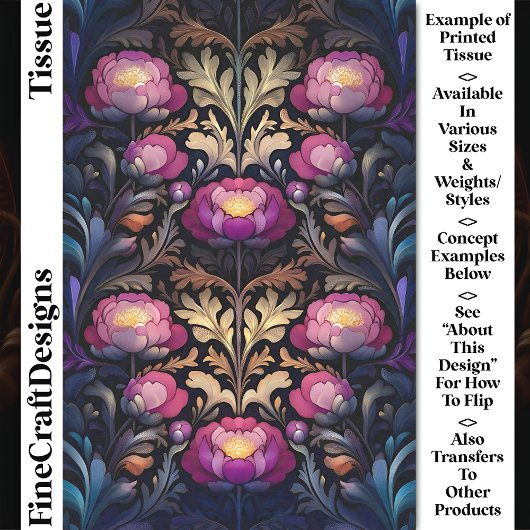 Lebhafte Magenta & Pink Peony Blooms CT3 Decoupage Seidenpapier