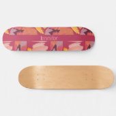 Lebhafte Magenta und Gold Abstrakt Skateboard (Horizontal)