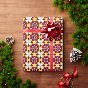Lebhafte Magenta und weiße Blume Geschenkpapier