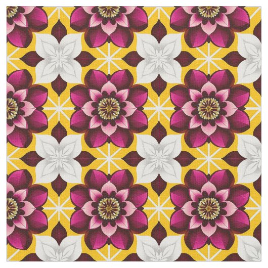 Lebhafte Magenta und weiße Blume Stoff (Nahaufnahme)