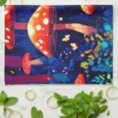 Lebhafte Magic Mushroom Forest Art Geschirrtuch (Gefaltet)