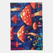 Lebhafte Magic Mushroom Forest Art Geschirrtuch (Vertikal)