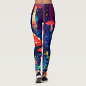 Lebhafte Magic Mushroom Forest Art Leggings (Rückseite)