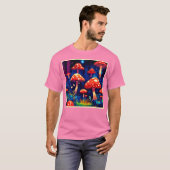 Lebhafte Magic Mushroom Forest Art T-Shirt (Vorne ganz)