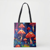 Lebhafte Magic Mushroom Forest Art Tasche (Vorderseite)