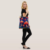Lebhafte Magic Mushroom Forest Art Tasche (Am Model)