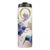 Lebhafte Mama Blumendesign Thermosbecher (Vorderseite)