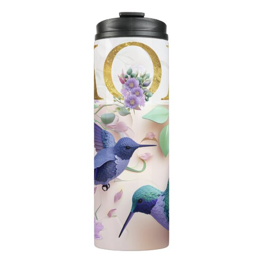 Lebhafte Mama Blumendesign Thermosbecher (Vorderseite)