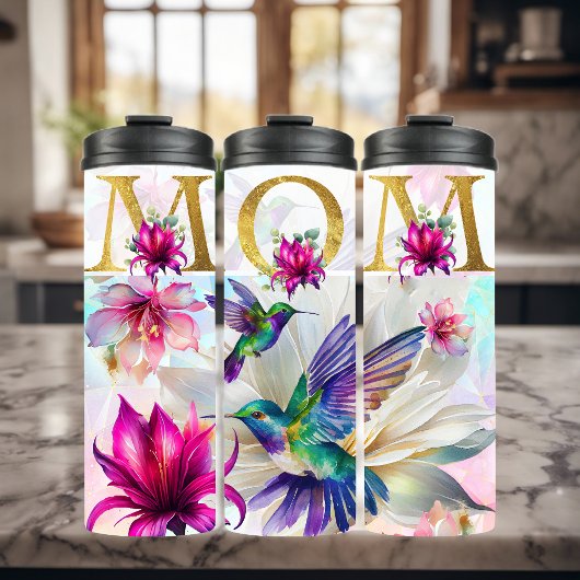 Lebhafte Mama Hummingbird Thermosbecher