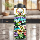 Lebhafte Mama Hummingbird Thermosbecher