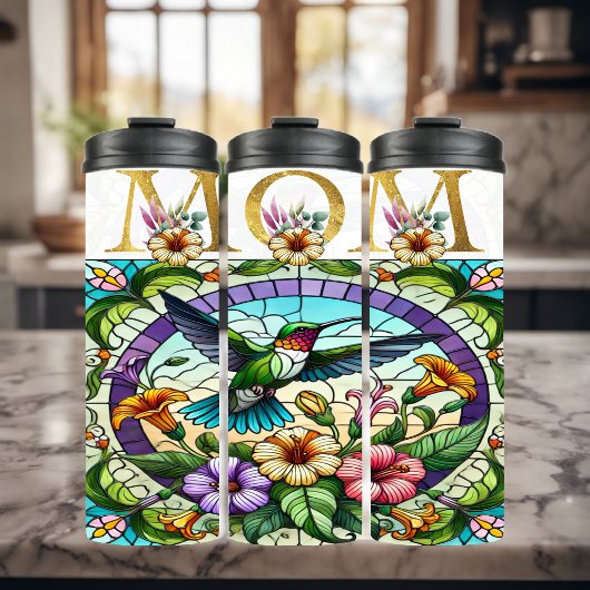 Lebhafte Mama Hummingbird Thermosbecher