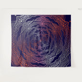 Lebhafte Mandala Boho Chic Elegant Navy Rose Gold Wandteppich (Vorderseite (Horizontal))