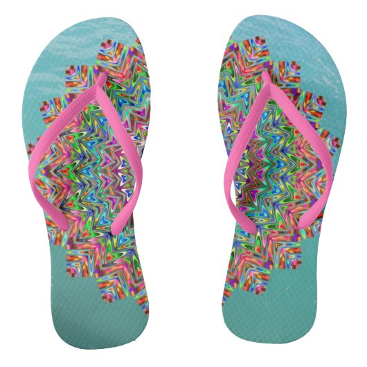Lebhafte Mandala-Flip-Flops Badesandalen (Fußbett)