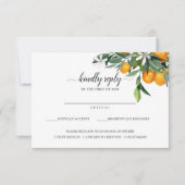 Lebhafte Mandarine Citrus Orange Meal Choice UAWG RSVP Karte (Vorderseite)