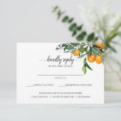 Lebhafte Mandarine Citrus Orange Meal Choice UAWG RSVP Karte (Stehend Vorderseite)