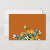 Lebhafte Mandarine Citrus Orange Wedding RSVP (Rückseite)