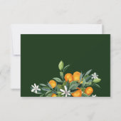 Lebhafte Mandarine Citrus Orange Wedding RSVP Karte (Rückseite)