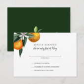 Lebhafte Mandarine Citrus Orange Wedding RSVP Karte (Vorne/Hinten)