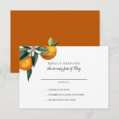 Lebhafte Mandarine Citrus Orange Wedding RSVP Karte (Vorne/Hinten)