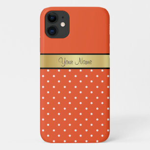Lebhafte Mandarine Tango Orange & White Dots, Gold Case-Mate iPhone Hülle