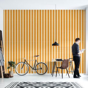 Lebhafte Mandarine und Elfenbeinticking Tapete