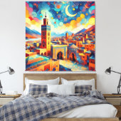 Lebhafte marokkanische Skyline - Azilal Leinwanddruck (Insitu (Schlafzimmer))