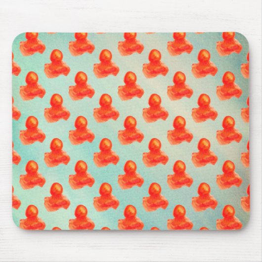 Lebhafte Meereskreatur Wasserfarbener Orangenquall Mousepad (Vorne)