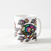 Lebhafte Meeresschildkröte der Gefärbte Krawatte Kaffeetasse (VorderseiteRechts)