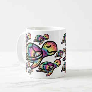 Lebhafte Meeresschildkröte der Gefärbte Krawatte Kaffeetasse