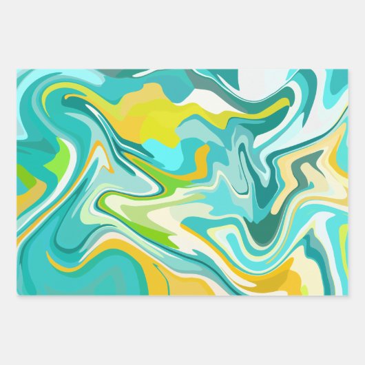 Lebhafte Meereswellen Geschenkpapier Set (Vorderseite 3)