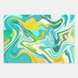 Lebhafte Meereswellen Geschenkpapier Set