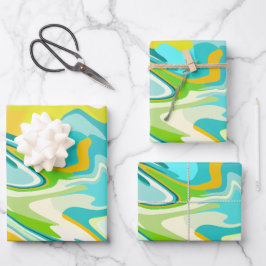 Lebhafte Meereswellen Geschenkpapier Set
